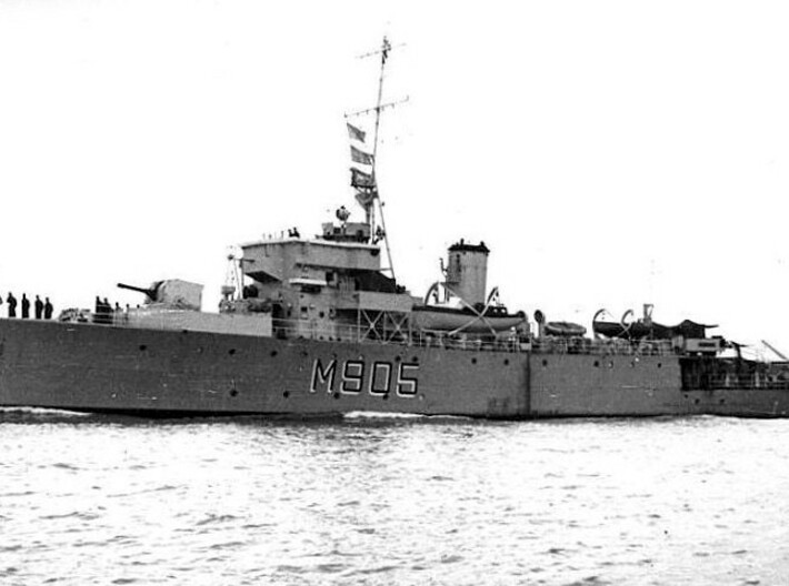 Nameplate De Moor 3d printed Algerine-class minesweeper De Moor.