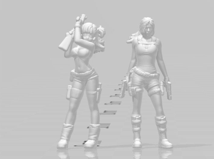 Sexy Soldier Girl HO scale 20mm miniature model 3d printed 