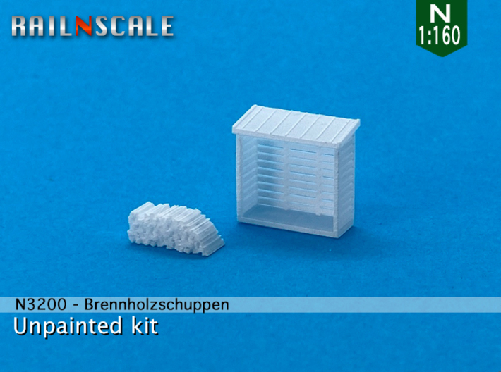 Brennholzschuppen (N 1:160) 3d printed 
