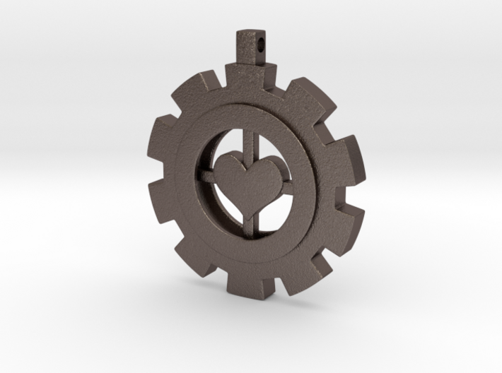 Heart Gear Pendant (small) 3d printed