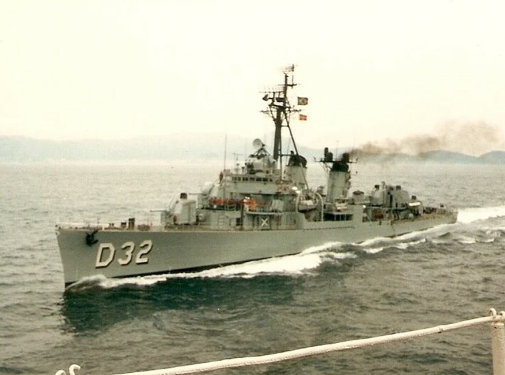 Nameplate Santa Catarina D32 (10 cm) 3d printed Fletcher-class destroyer Santa Catarina D32, ex-USS Irwin DD-794.