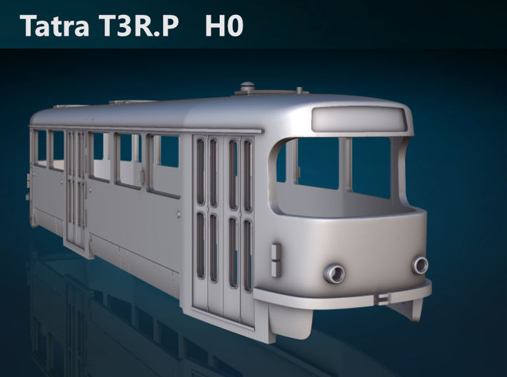 T3R.P H0 [body] 3d printed Tatra T3R.PLF H0 front rendering