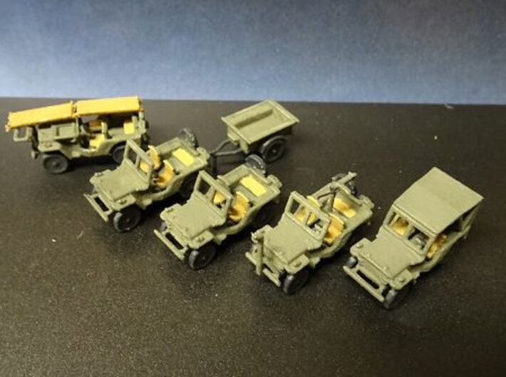 1/144 set of several Jeep US Army 3d printed