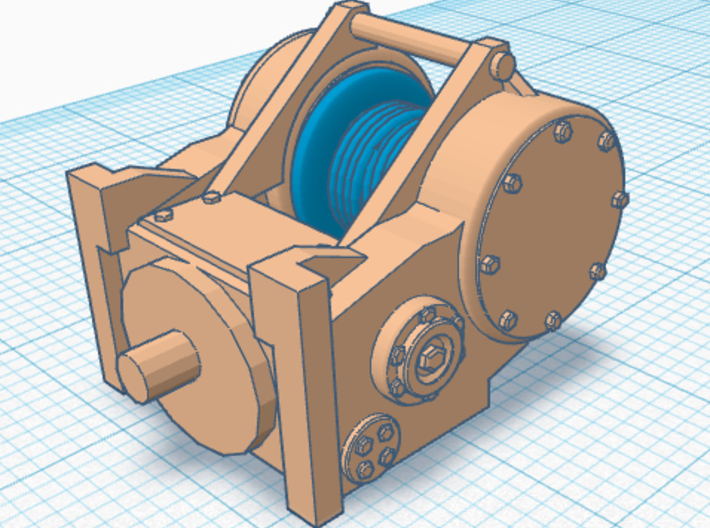 1/50th Logging Bulldozer cable drum winch 3d printed 