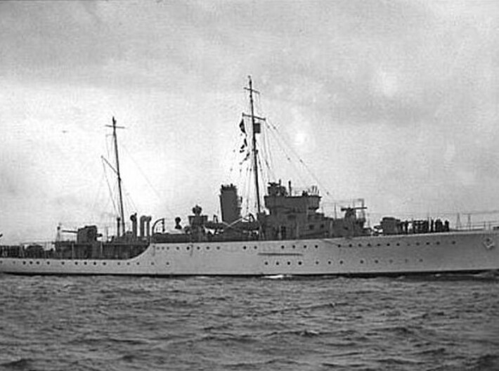 Nameplate HMS Deptford 3d printed Grimsby-class sloop HMS Deptford.