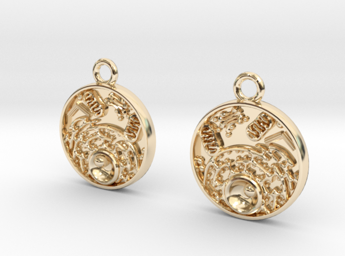 Animal Cell Earrings - Science Jewelry 3d printed