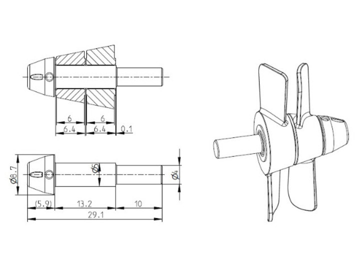 Propellersatz für Torpedo G7e in 1:12 3d printed 