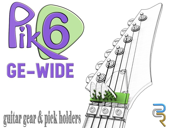 Pik6 GE-Wide Guitar Pick Holder 3d printed