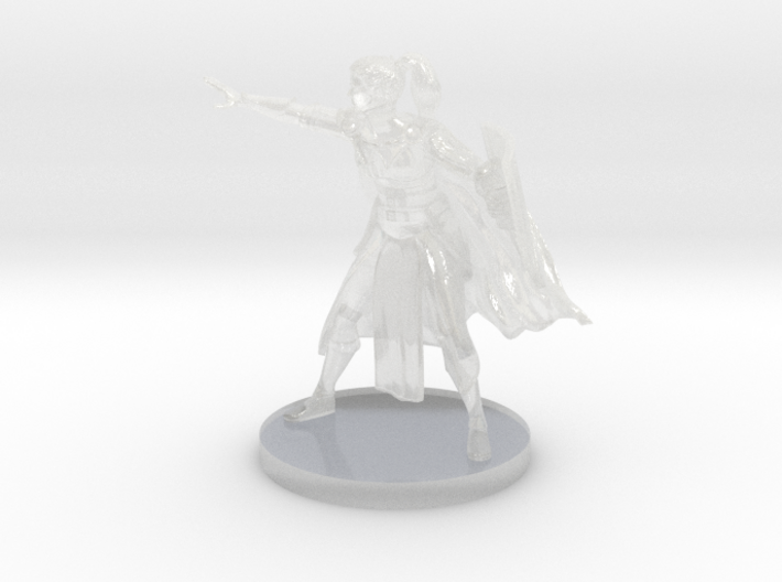 Elf Female Warlock with Shield 3d printed 