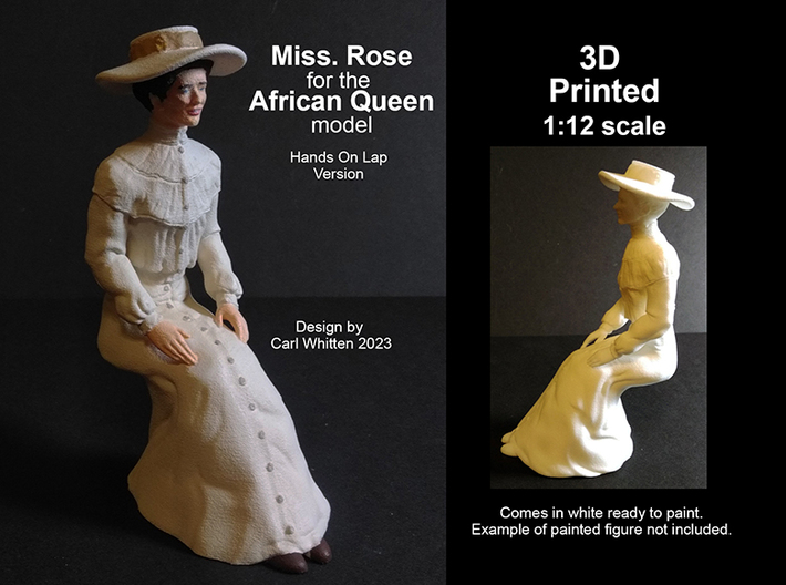 Miss Rose African Queen Hands On Lap 3d printed