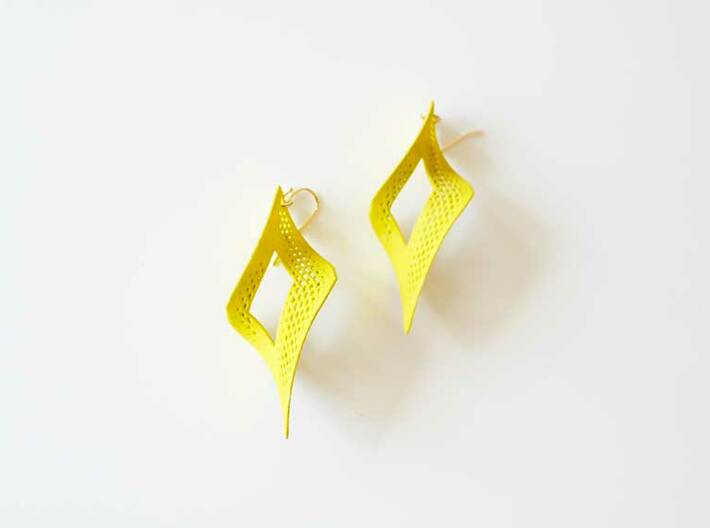 OpenSquare Earrings or pendant top 3d printed 