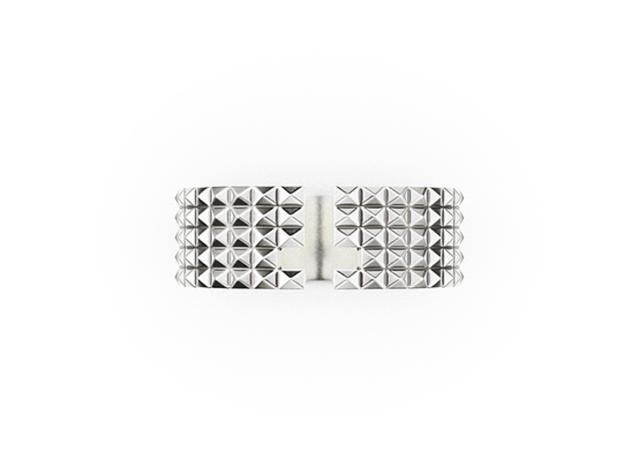 STUDDED NEGATIVE CROSS RING 3d printed 