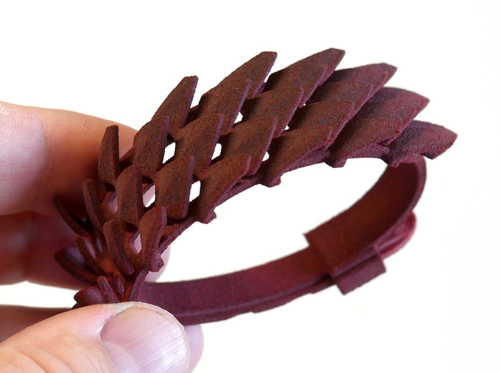 Dragonscale Cuff (Small) 3d printed White TPE dyed with RIT Synthetic fabric dye.