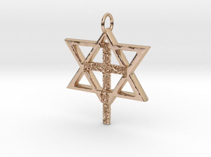 Jewish Christian Cróss Pendant 3d printed