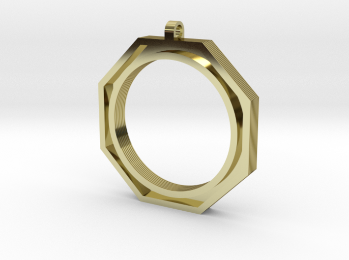 Oct Ring Pendant 3d printed