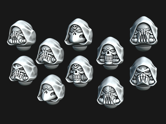 Hooded Skull Helmets - Plain Hood 3d printed