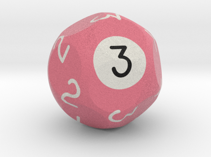 d3 Pool Ball Dice (1-3 five times) 3d printed