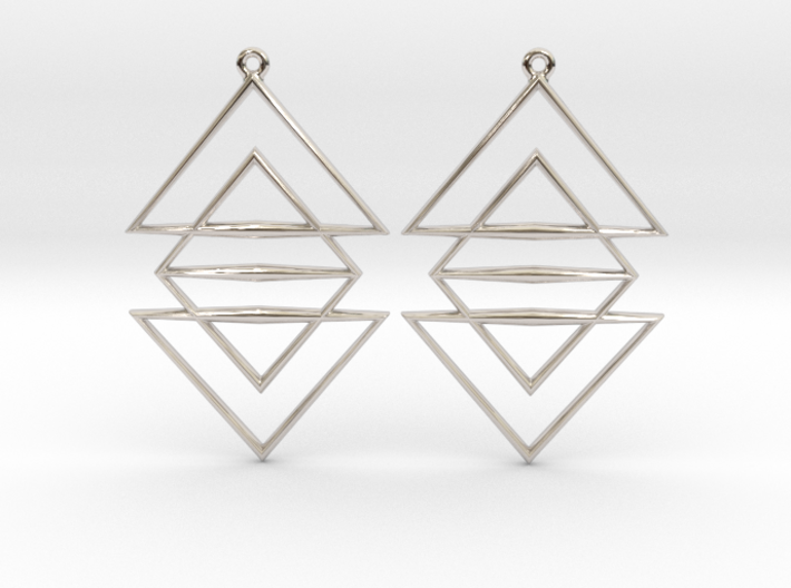 Triangle Symphony I - Drop Earrings 3d printed