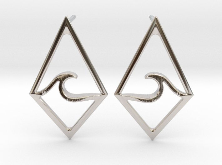 Wave Tie Translucent - Post Earrings 3d printed