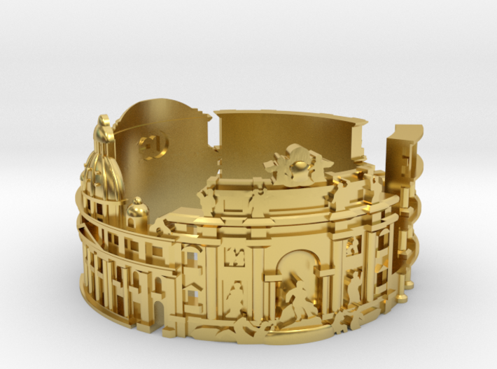 Rome - Skyline Cityscape Ring 3d printed