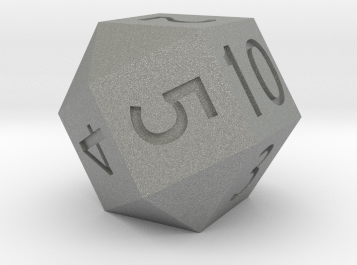 d10 based on two square cupolae 3d printed