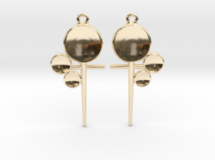 Triple Discus - Drop Earrings 3d printed