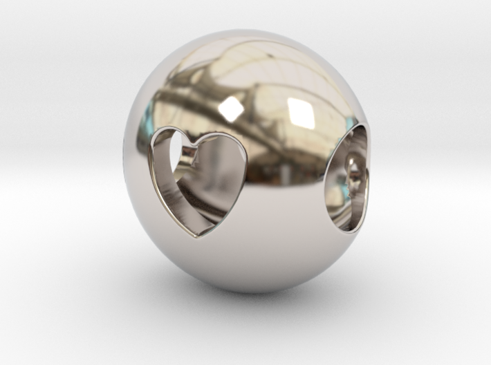 Heart ball bead pendant 3d printed
