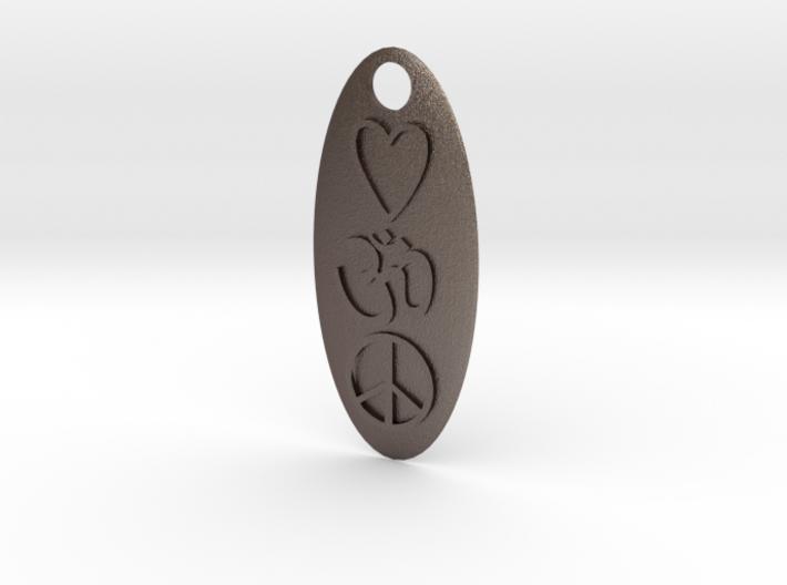 Ohm Love Peace Pendant 3d printed