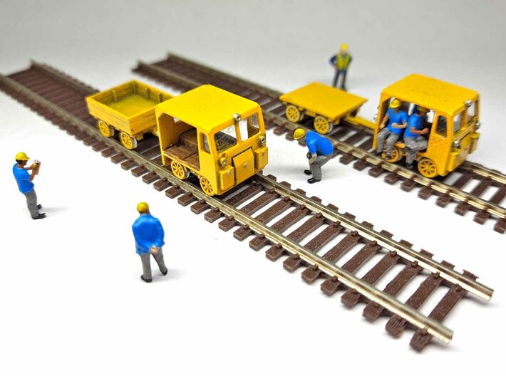 N Scale Speeder Set with Figures 3d printed 