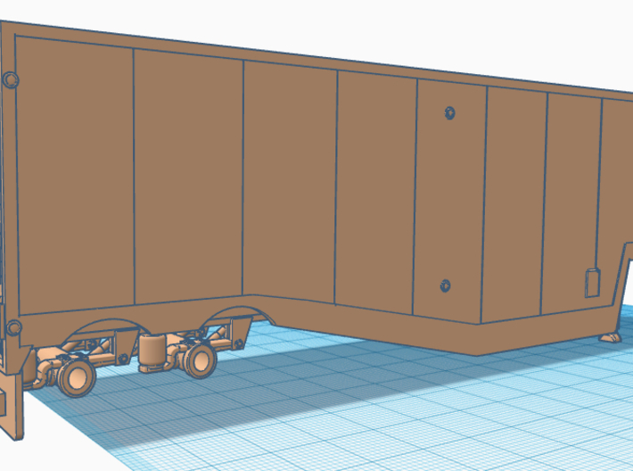1/64th 40 foot Possum Belly Wood Chip Trailer 3d printed 