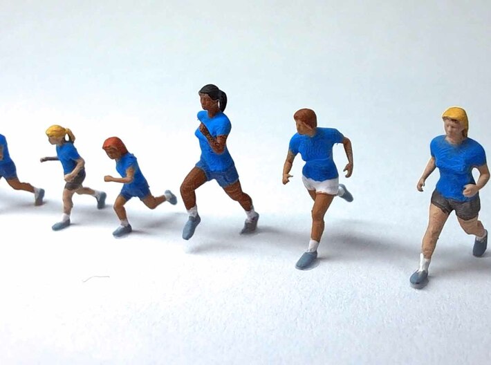 N Scale Runners in Shorts 3d printed 