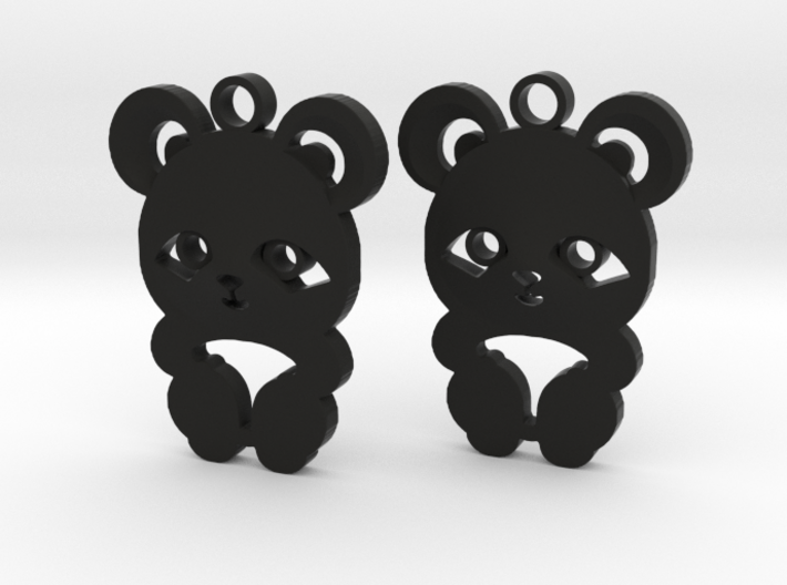 baby panda earrings 3d printed