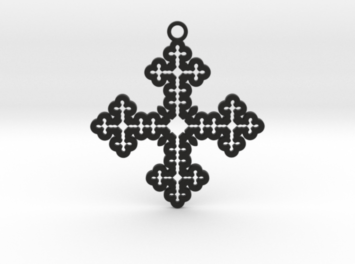 Koch Cross Pendant 3d printed