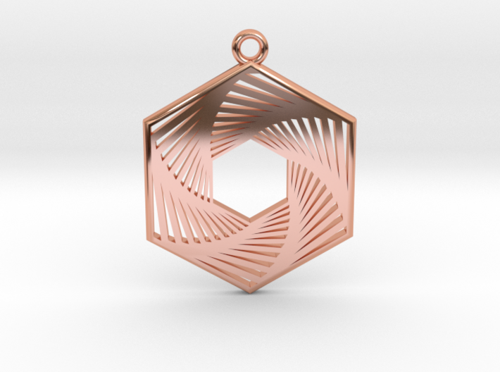 Hexagonal Recursion Pendant 3d printed
