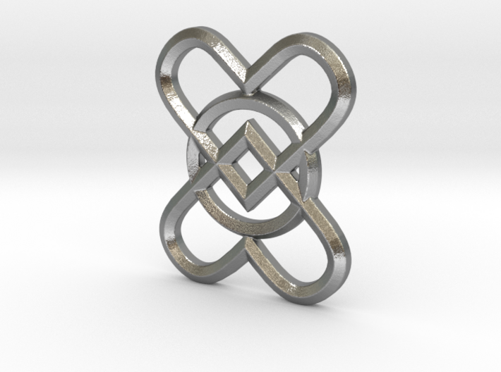 2 Hearts 1 Ring Pendant 3d printed