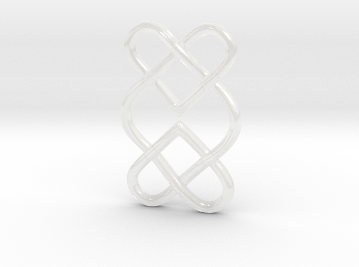 2 knotted Hearts 3d printed