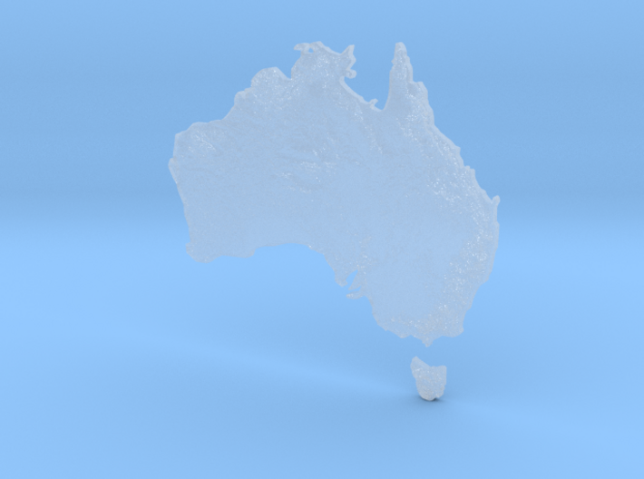Australia Heightmap 3d printed