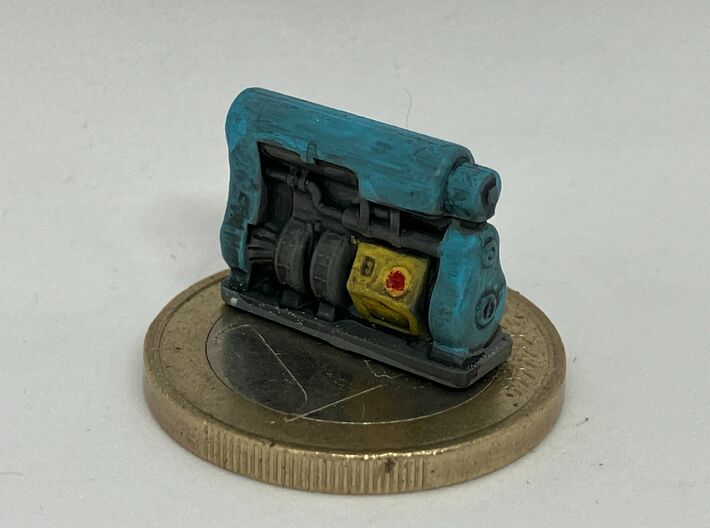 N Scale Fusion Generator Fallout 4 3d printed This painted model will be hidden in a corner of one of my buildings