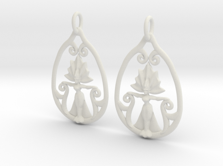 Art Nouveau Goddess of Progress Earrings 3d printed 