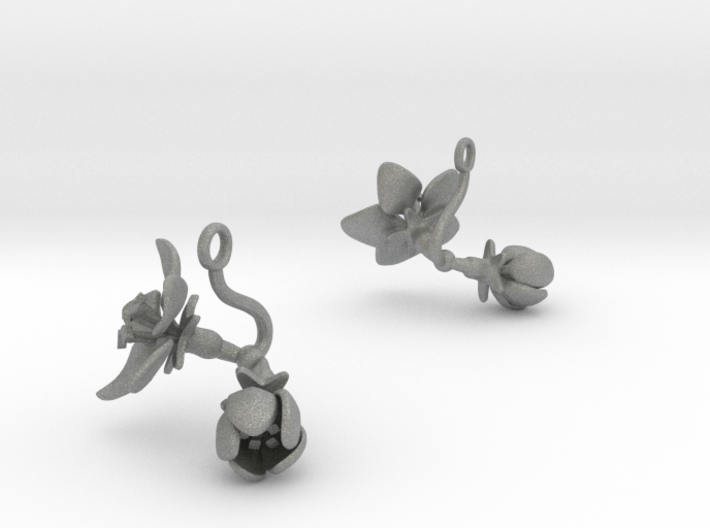 Earrings with two large flowers of the Apple 3d printed