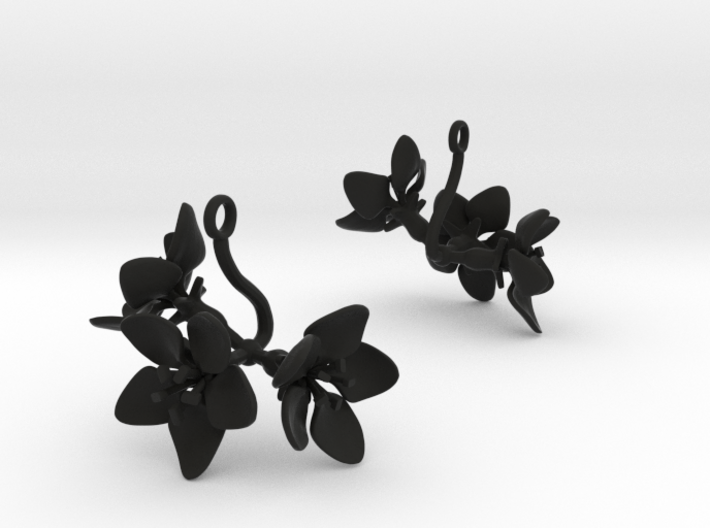 Earrings with three large flowers of the Apple 3d printed