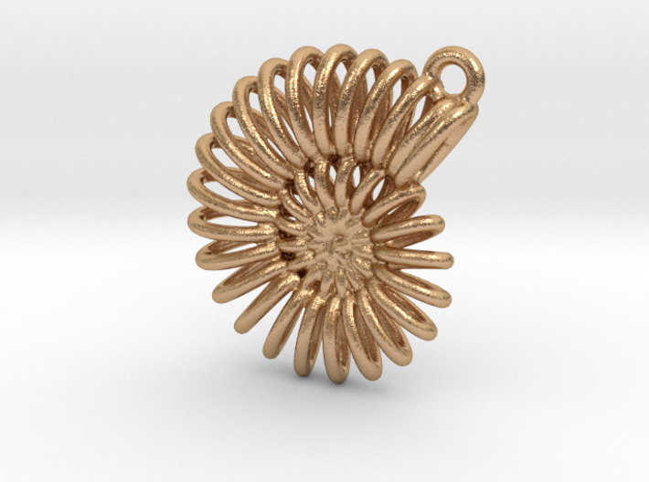 Stylised Ammonite Earring/Pendant 3d printed