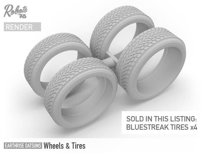 Earthrise Bluestreak Tires (No Wheels) 3d printed 