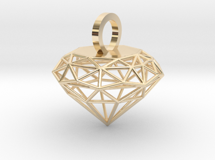 Wire Diamond Pendant 3d printed