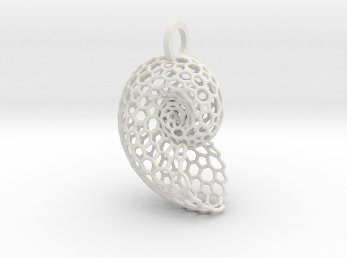 Voronoi Shell Pendant 3d printed