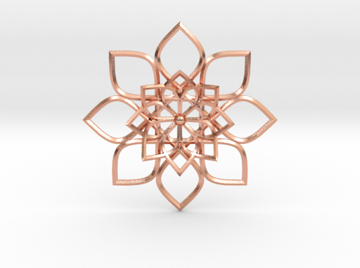 Hypatia's Flower Pendant 3d printed