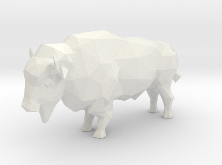Low-Poly Bison 3d printed