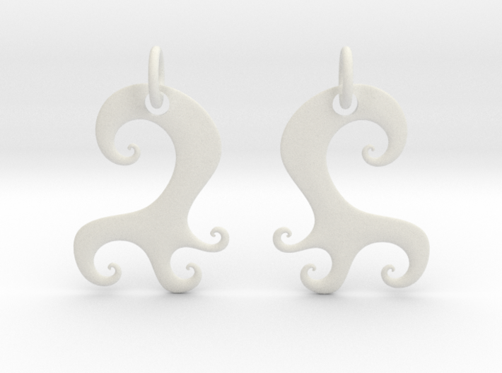 Wavy Earrings 3d printed