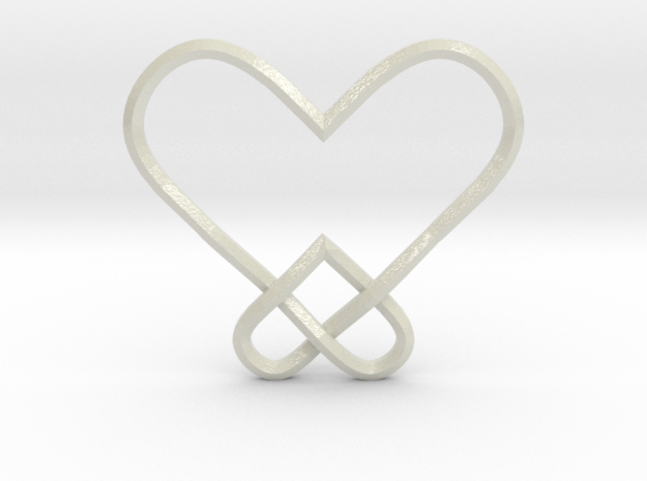 Double Heart Knot Pendant 3d printed