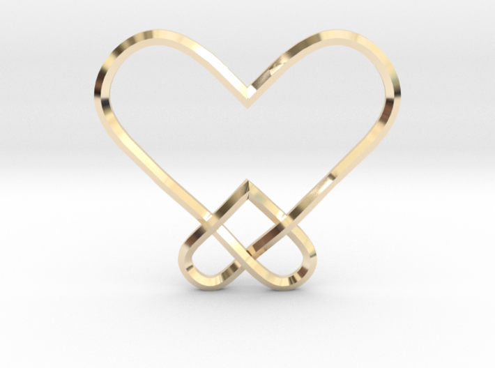 Double Heart Knot Pendant 3d printed